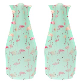 MODGY Expandable Flower Vase, Plastic Decorative Modern Foldable Printed Vases for Centerpieces for Wedding, Dining Table, Home Decor, Living Room, Bathroom, Office, PinkyDo, 2 Pack