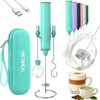 Milk Frother Handheld with 3 Stainless Steel Whisks, Rechargeable Electric