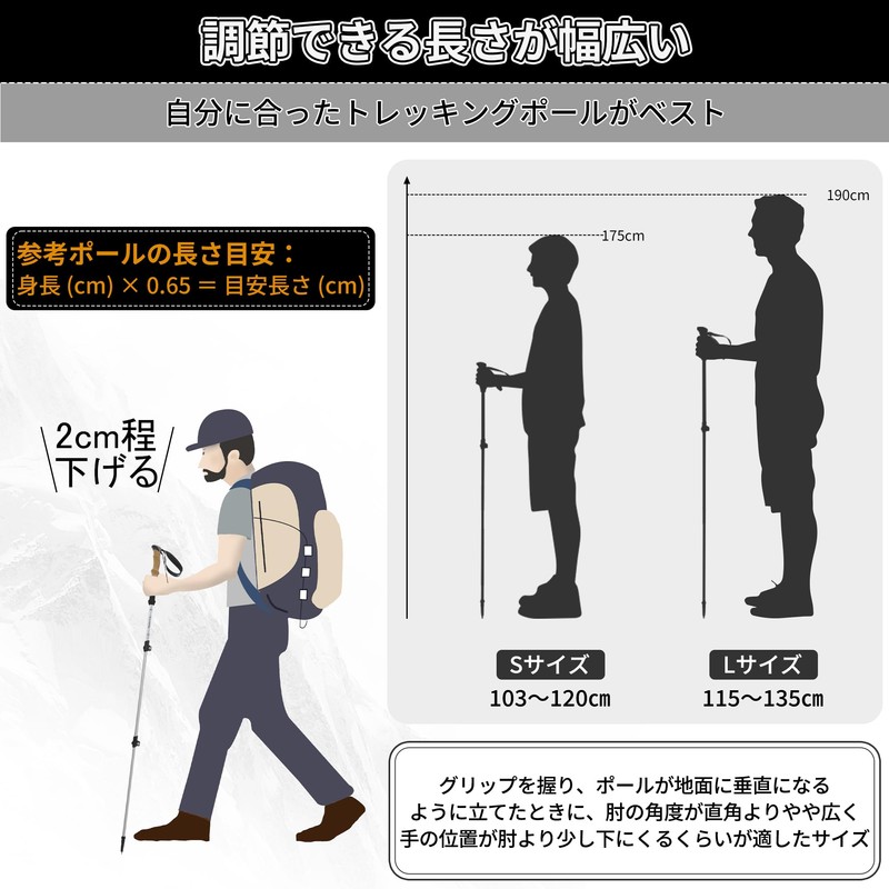 Naturehike公式ショップ トレッキングポール 折りたたみ式 2本セット 登山 ストック カーボン+アルミ 197g/本 ウォーキングポール 山登り