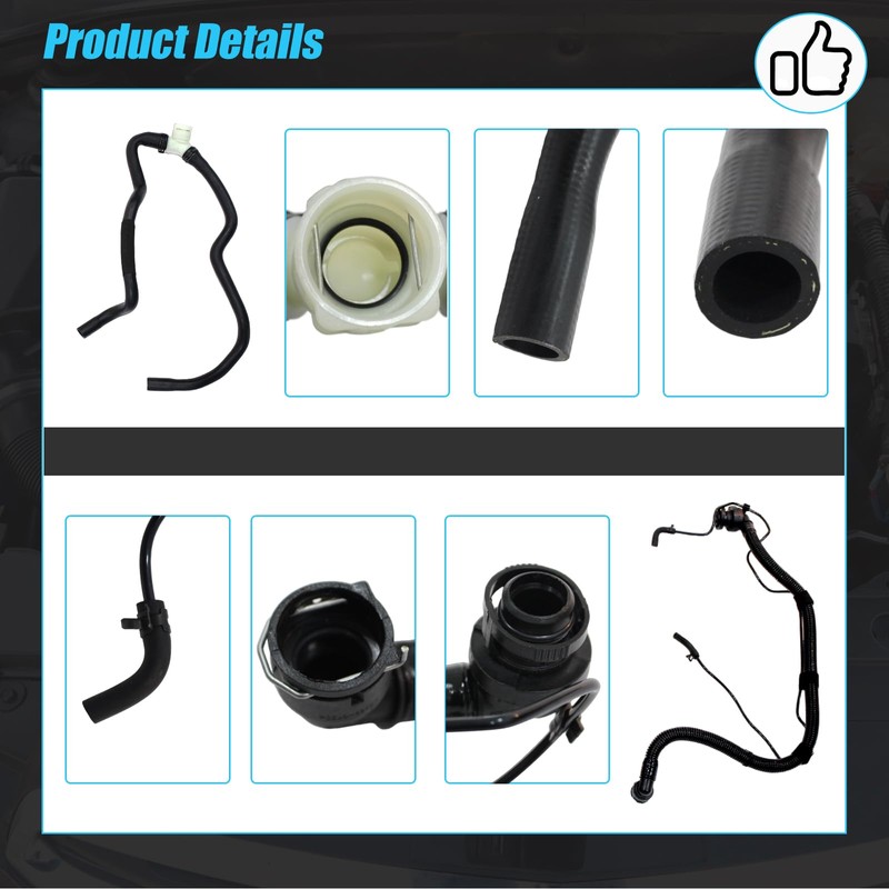 AUCERAMIC 6 PCS Engine Radiator Coolant & Heater Hose, PCV
