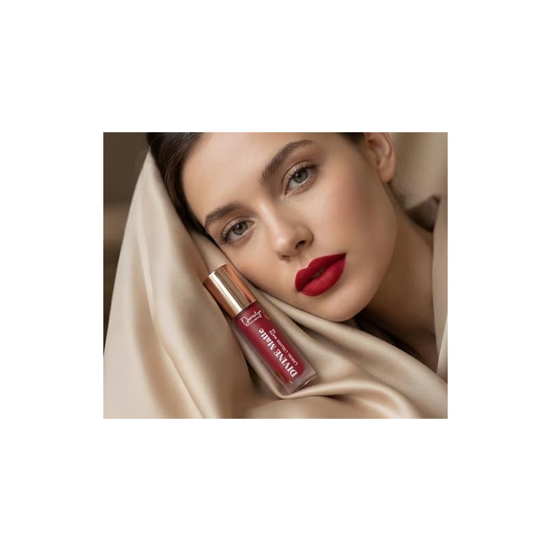 Divine Matte, Labial Lquido Mate de Alta Pigmentacion, 8 Tonos,