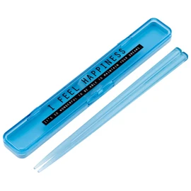 Skater ABC3AG-A Chopsticks & Case Set, 7.1 inches (18 cm), Antibacterial, For Adults, See-through, Blue, Made in Japan