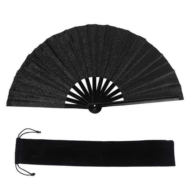 Tinoaly Fan for Line Dancing, Large Folding Hand Rave Fan