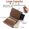 GOIACII Minimalist RFID Blocking Pop Up Card Wallet, Brown, Unisex,