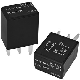 871E-1A-D-R1 U15 Automotive Relay (Pack of 2) - 12VDC 35A 4 Pin General Purpose Relay