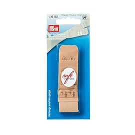 Prym Bra Extender Hooks, Cotton, Flesh, 4.5 x 2 x 0.2 cm