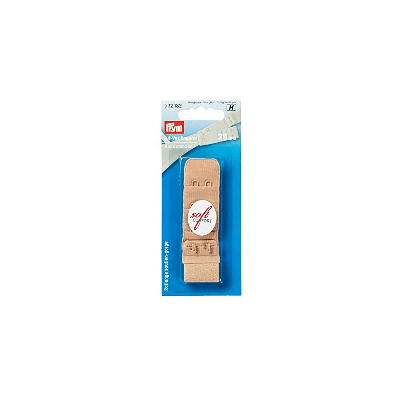 Prym Bra Extender Hooks, Cotton, Flesh, 4.5 x 2 x