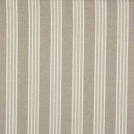 Kt KILOtela - Canvas Fabric Half Panama Dyed Cotton and Recycled Fibres - 110" Wide - 1.5" Stripe - Beige Ecru - per metre