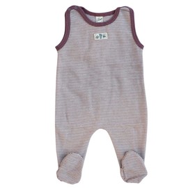 Lilano, Merino Romper with Foot, 70% Wool (kbT), 30% Silk, 210 g/m², Mauve/natural