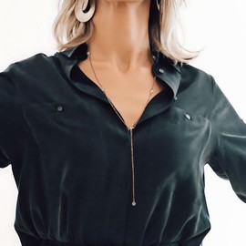 MMXX Lariat Necklace for Women Circle Bar Y necklace Dainty Long Gold Necklaces 14k Gold Plated Drop Necklace CZ Pendant Diamond Choker Trendy Jewelry Gifts for Women Wedding (Style D2)