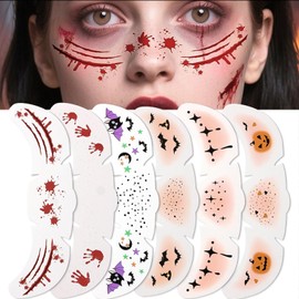 Glitter Pecas Cara Tatuaje, Brillos para la Cara Pecas de Glitter Maquillaje de Halloween Tatuajes Temporales con Brillo Dorado a Prueba de Agua, Tatuaje de Pecas con Purpurina (A, One size)