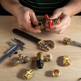 2 Pieces Brass Pipe Fitting 3/4 x 3/4 Inch NPT Brass Hex Nipple Male Pipe Adapter, Straight Connector Fitting