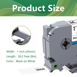 YUANQIMM 6-Pack TZe251 24mm Lable Tape Compatible with Brother TZe-251 TZe 24mm 0.94 Laminated White Tape TZ-251 Replacement for Brother PTouch PTD600 PT-P710BT Label Maker