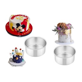 4 moldes para hornear pan 10 cm Moldes pequeños redondos 3.93 pulgadas. Para pasteles genoise flanes genovesas budines. Aluminio gruesos y rectos. 3.14 pulgadas Recipientes panaderia y reposteria.