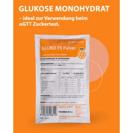 Medicalfox Medicalfox GLUKO 75 Glukose-Monohydrat Fertigpulver Orange 82,5 g- Traubenzucker tr?gt zur normalen Energiegewinnung im Stoffechsel bei, Ideal fr Sport, Fitness & oGTT