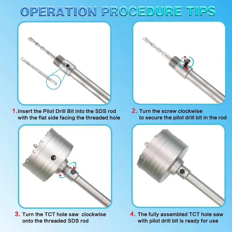 3" Concrete Hole Saw, 75mm Tungsten Steel Core Bit for