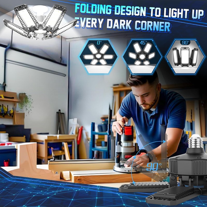 ISKYDRAW Garage Lights Bulb - 6 Pack 200W Garage Lights
