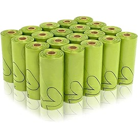 300 Piezas Bolsas para Perro, Biodegradables, de Almidón de Maíz, Bolsas para Popo de Perro a Prueba de Fugas, Resistentes y Extra Gruesas, sin Fugas, para Paseos al Aire Libre - Verde