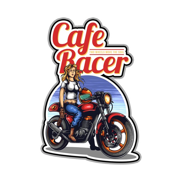 Cafe Racer 6-Inch Vinyl Waterproof Sticker Decal – Durable, Weatherproof,
