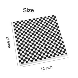 100 Sheets Checkered Wrap Paper 12 x 12 Inch Dry Waxed Deli Paper Sandwich Paper Food Basket Liners Grade Wrap Paper Baking Parchment for Bread Hamburger Picnics