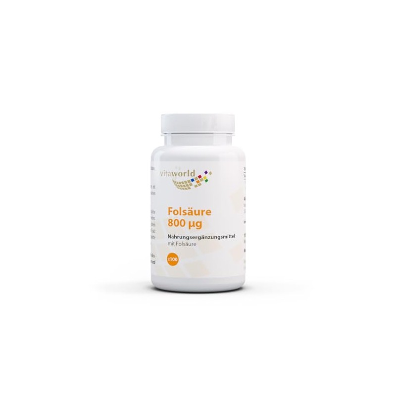 Vitaworld Folic Acid 800 μg, 100 Tablets