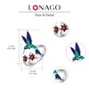 LONAGO Hummingbird Ring 925 Sterling Silver Hummingbird Stacking Ring Gift