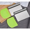 4 Pack Dough Scraper Stainless Steel Bench Scraper for Baking,