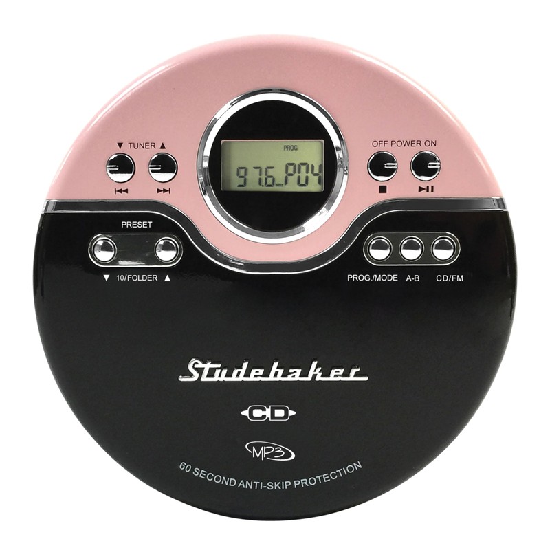 Studebaker SB3703PBB Joggable Personal CD/MP3 Player with FM PLL Radio