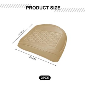 2 Pack 20.47 x 20.87 Inch PU Leather Front Seat Covers, Beige