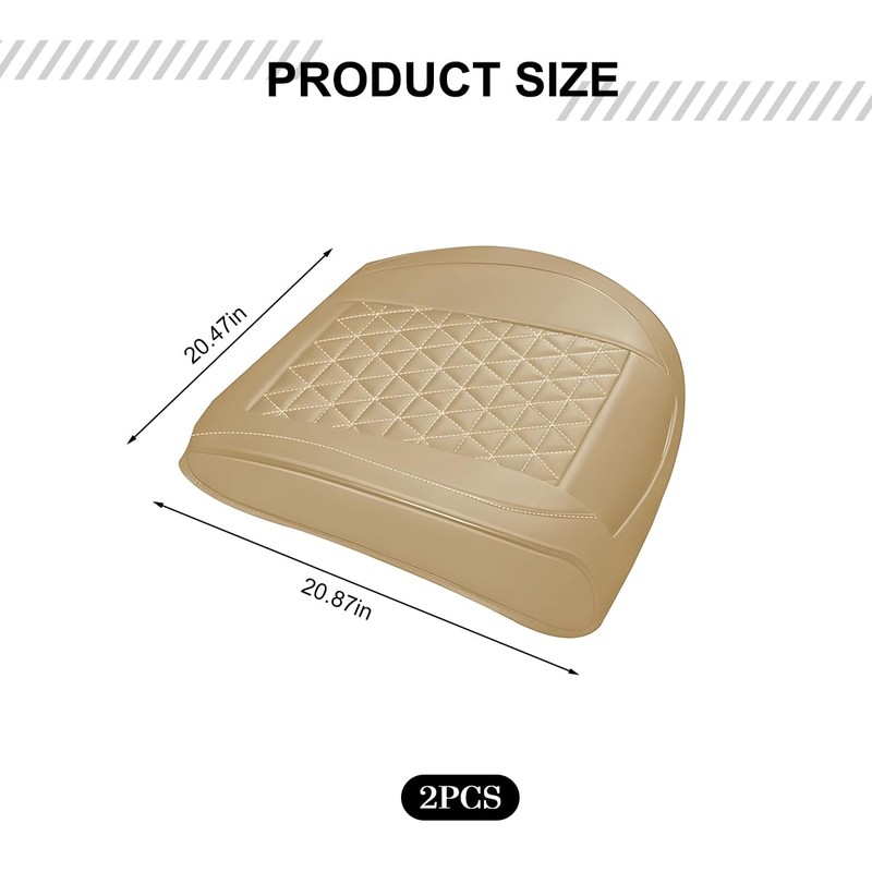 2 Pack 20.47 x 20.87 Inch PU Leather Front Seat