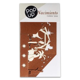 | PopUp Desplegable Decorativo de Cartulina Recortada a Laser | Tema Escena Nacimiento | Decoración Souvenir Recuerdo de México