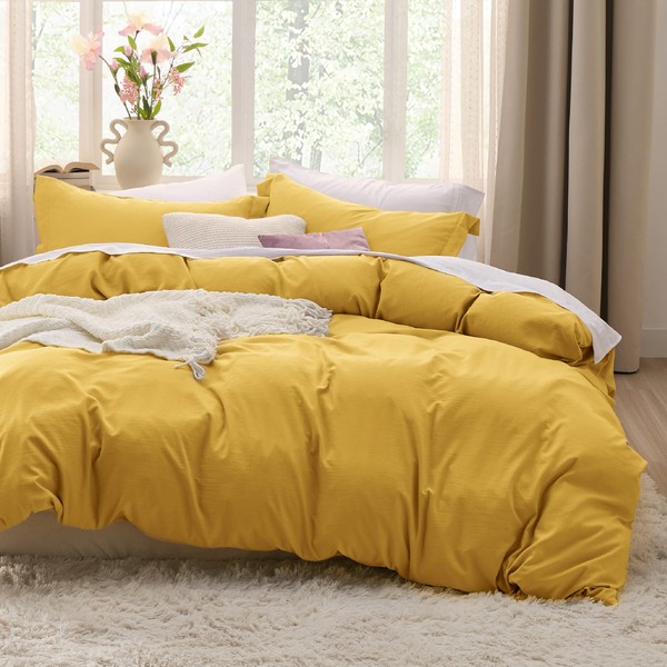 Bedsure Bedsure Mustard Yellow Duvet Cover Queen Size - 3