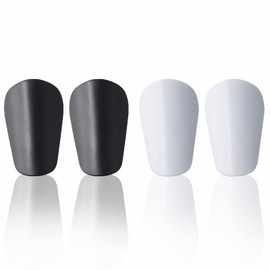 Set of 4 Mini Football Shin Pads for Children and Adults, 8 x 5 cm, Ultralight Shin Pads, Black and White, for Football, Futsal and Indoor Sports