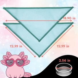 Axolotl Hammock for Aquarium with Fish Feeder, Axolotl Hammock for Aquarium with Food Bowl Tray Feeder, Breathable Mesh Reptile Hammocks Lounger Ladder, Bearded Dragon Tank Accessories (Green, M)