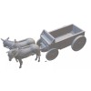 Unbranded Resin printed Mules Pulling a Wagon - HO Scale