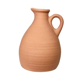 Terracotta Jug Vase With Handle Roman Style Ceramic Flower Bud Stem Pot Decor