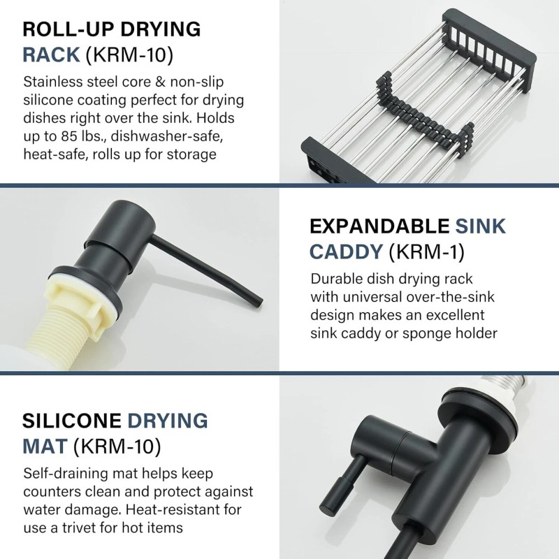 mvmhome Black Kitchen Sink Single Bowl Stainless Steel Sink with