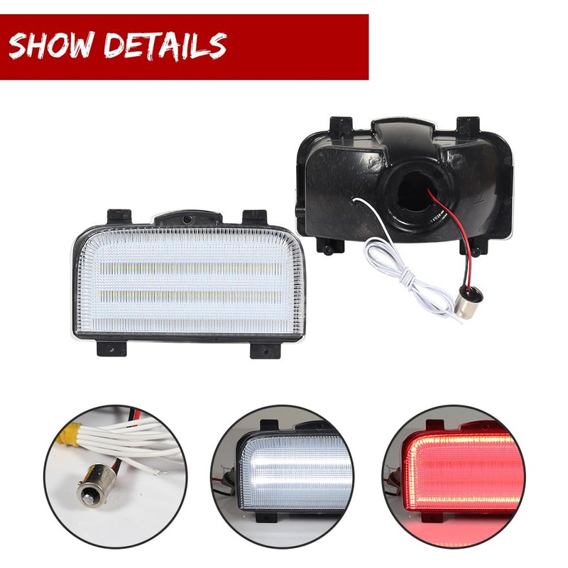 GTINTHEBOX 2PCS Clear Lens Tailgate Reverse Backup Lights Lamps for