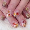 Fall Press on Nails Medium Square Fake Nails with Maple