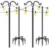 IDZO EQAE2 String Light Poles, 2pack 7-Prong with Fence Brackets,