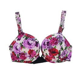 Victoria's Secret Bra Bombshell Add 2 Cups Rhinestone Logo Straps (32A, Pink Floral)
