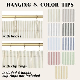 Cafe Curtains 32 Inch Length for Kitchen,Linen Sheer Pinch Pleated Antique Curtains for Samll Window 24 Width