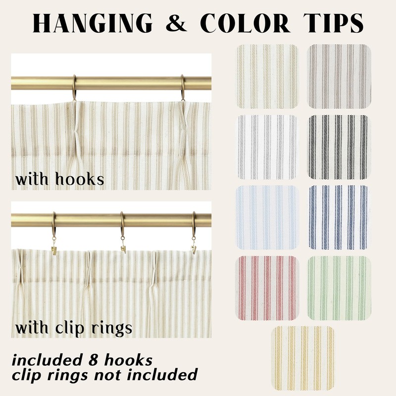 Cafe Curtains 32 Inch Length for Kitchen,Linen Sheer Pinch Pleated