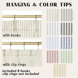 Cafe Curtains 32 Inch Length for Kitchen,Linen Sheer Pinch Pleated Antique Curtains for Samll Window 24 Width