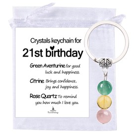 Crystal Keychain Gift for 21st birthday with Cards, 21 Year Old Birthday Gifts For Women, for Best Friends Female Daughter Sister Girlfriend Coworker Bestie Women Birthday Unique