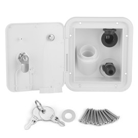 RV Water Inlet SquareShape with Cigar Lighter Pressure Filling Port with Lock for Hatch Trailer Camper Motorhomes Yacht