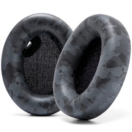 WC Wicked Cushions Extra Thick Earpads for Sony WH1000XM4 Headphones - Soft PU Leather Cushions, Luxurious Noise Isolating Memory Foam, Added Thickness Without Disabling On/Off Sensor | Black Camo