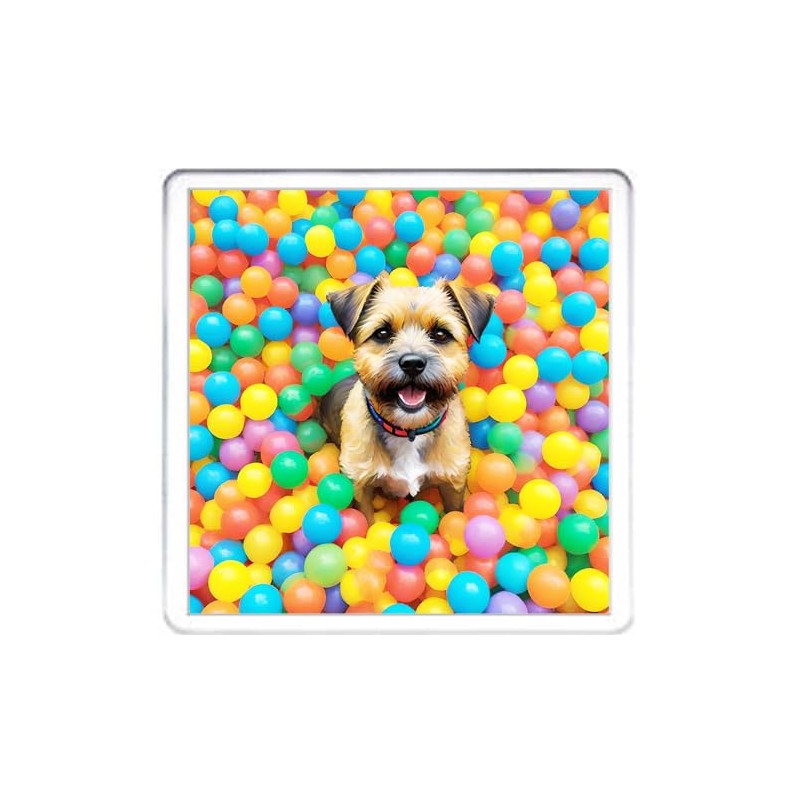 Border Terrier Dog Coaster Set. 4 different Border Terrier Dog