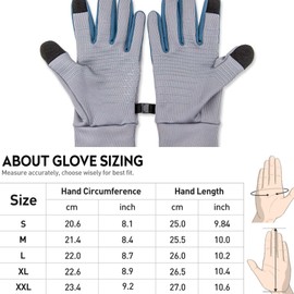 YAOSP Sport Athletic Gloves, Navy Blue and Light Blue, Breathable Design with Touch Screen Function (Grey, Medium)