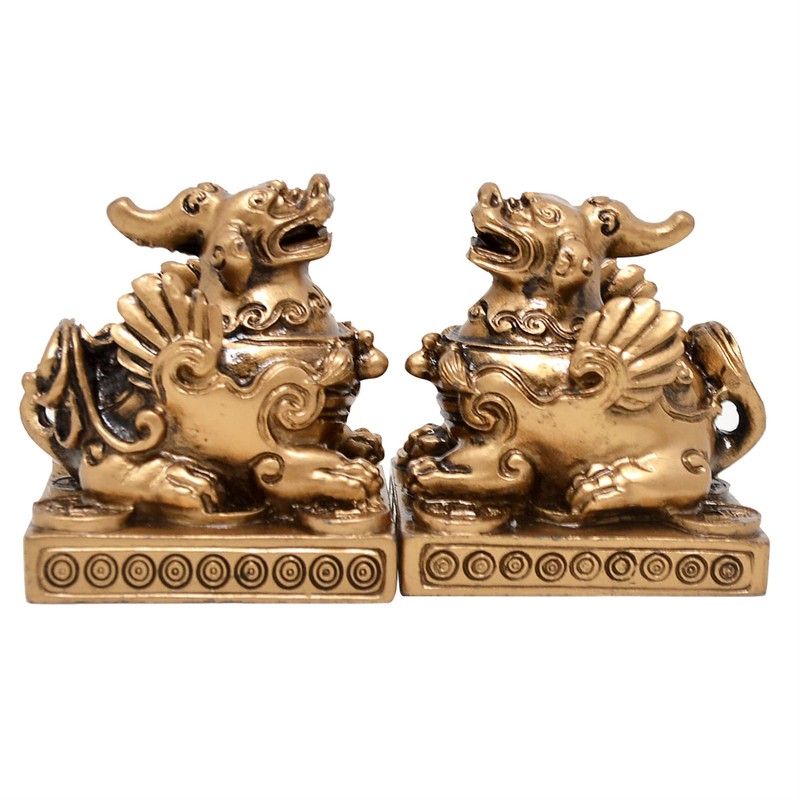Feng Shui Pair of Pi Xiu/piyao Statue Figurine J1027